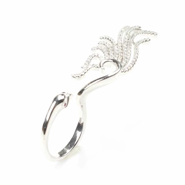 925 Ayar Gümüş Kuğunun Dansı Tasarım Yüzük - Resim 4