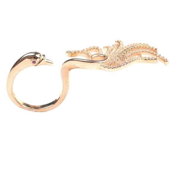 925 Ayar Gümüş Kuğunun Dansı Tasarım Yüzük - Resim 9