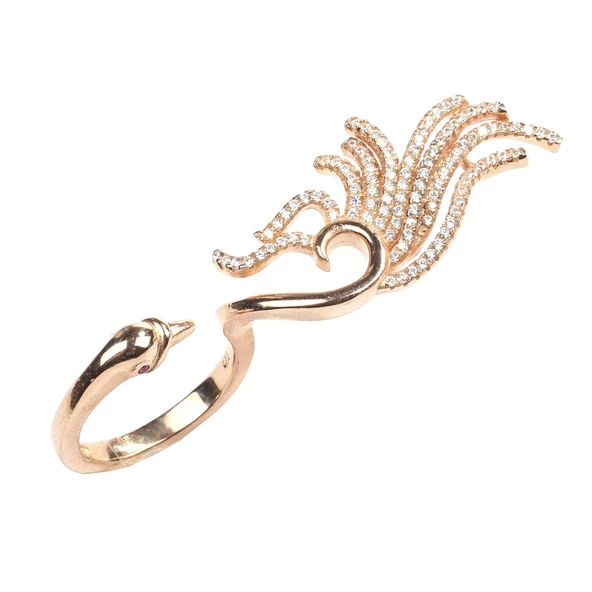 925 Ayar Gümüş Kuğunun Dansı Tasarım Yüzük - Resim 8