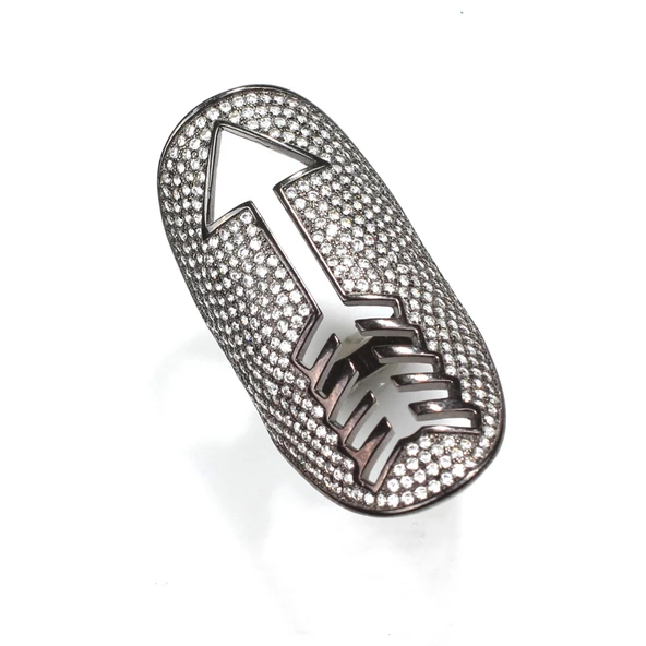 925 Ayar Gümüş Mızraklı Motifli Yüzük - Resim 5