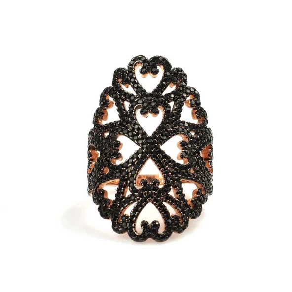 925 Ayar Gümüş Motifli Oval Tasarım Yüzük ürün görseli