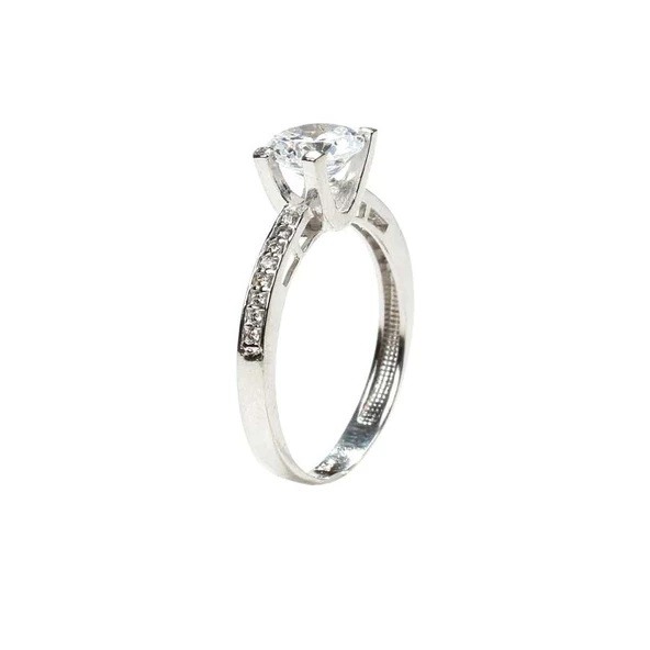 925 Ayar Gümüş 1,35 ct Görünümlü Tektaş Yüzük - Resim 5