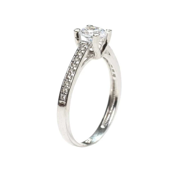 925 Ayar Gümüş 0,53 ct Görünümlü Tektaş Yüzük - Resim 4