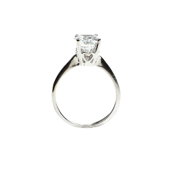 925 Ayar Gümüş 1,30 ct Görünümlü Tektaş Yüzük - Resim 3