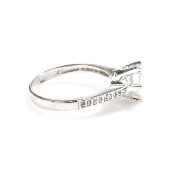 925 Ayar Gümüş 1,5 ct Görünümlü Tektaş Yüzük - Resim 3