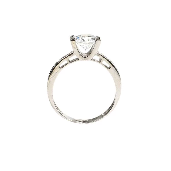 925 Ayar Gümüş 1,35 ct Görünümlü Tektaş Yüzük - Resim 4