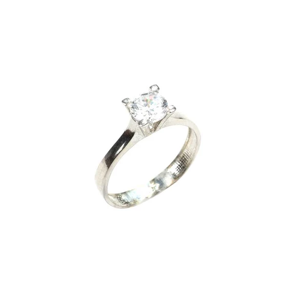 Gümüş 1 ct Görünümlü Tektaş Yüzük - Resim 3