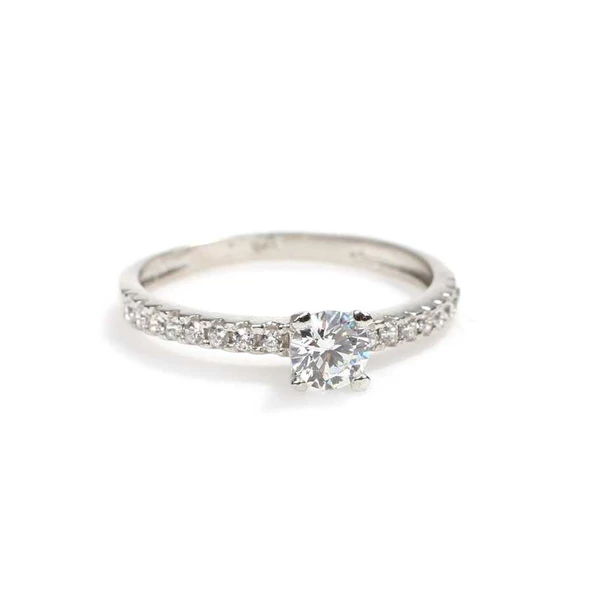 925 Ayar Gümüş 0,40 ct Görünümlü Tektaş Yüzük - Resim 6