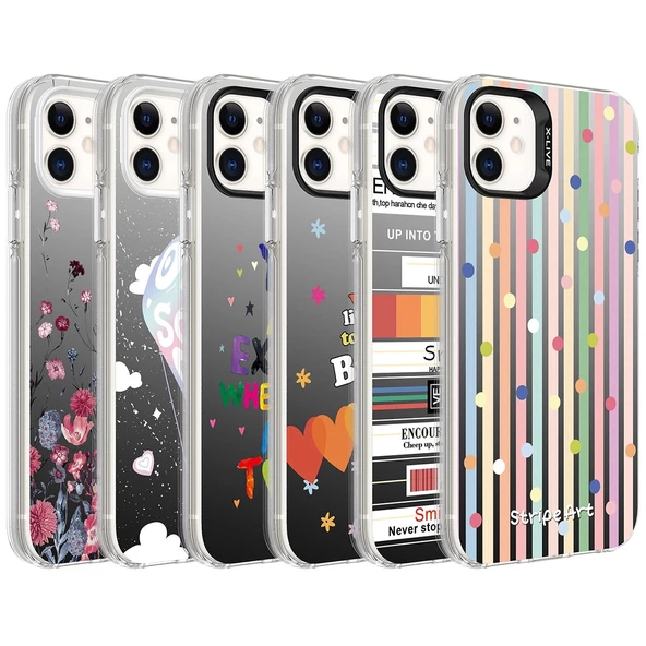 iPhone 11  Uyumlu KılıfDesenli Silver Sert Kapak - 2