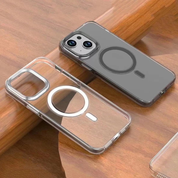 iPhone 15  Uyumlu KılıfWireless Şarj Özellikli Şeffaf Efsane Kapak - 3
