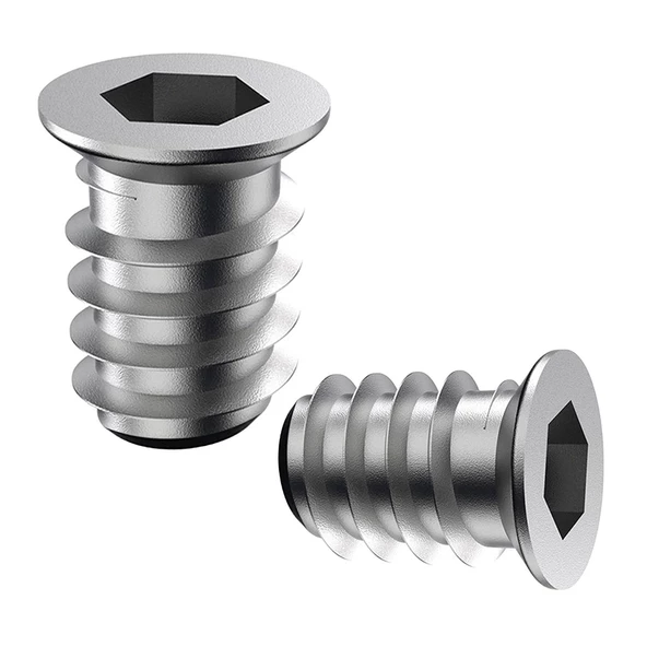 Metal Düz Dişli Dübel Ahşap Dübeli M6 8x16 Diş Çinko Mobilya Bağlantı Ünite Birleştirme (50 ADET) - 4