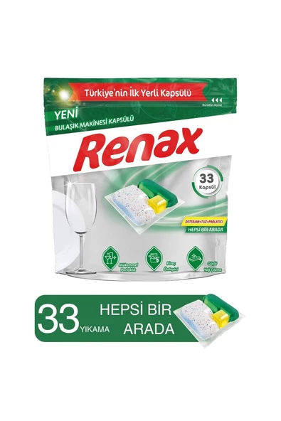 RENAX Bulaşık Makinesi Kapsülü Hepsi Bir Arada 33 Lü X 3 Adet - 2