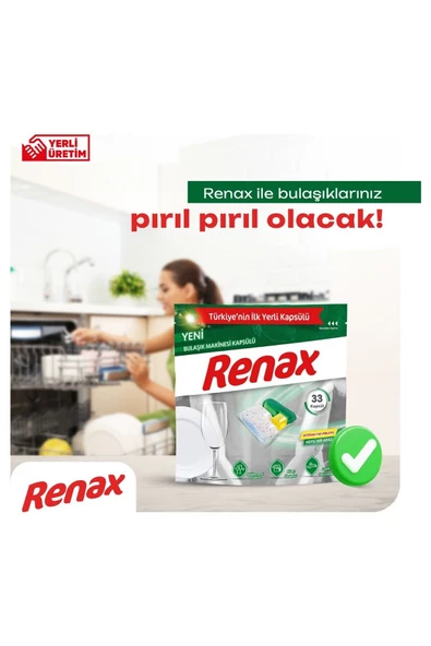 RENAX Bulaşık Makinesi Kapsülü Hepsi Bir Arada 33 Lü X 3 Adet - 5