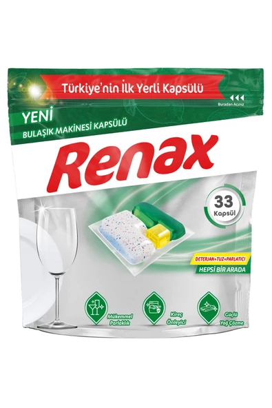 RENAX Bulaşık Makinesi Kapsülü Hepsi Bir Arada 33 Lü X 6 Adet - 2