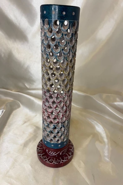 Yedi Çakra 7 Çakra Hand Made El İşi Feng Shui Ejderha Yılı Doğal Obsidyen Taşı Çubuk Konik Tütsülük kule - Resim 4