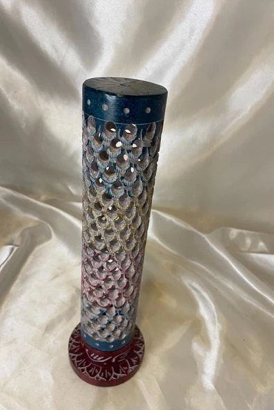 Yedi Çakra 7 Çakra Hand Made El İşi Feng Shui Ejderha Yılı Doğal Obsidyen Taşı Çubuk Konik Tütsülük kule - Resim 5