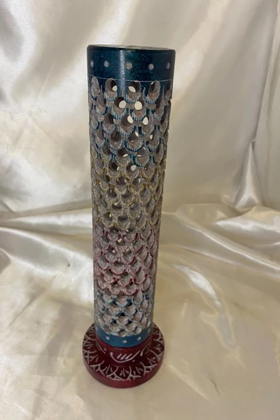 Yedi Çakra 7 Çakra Hand Made El İşi Feng Shui Ejderha Yılı Doğal Obsidyen Taşı Çubuk Konik Tütsülük kule - Resim 2