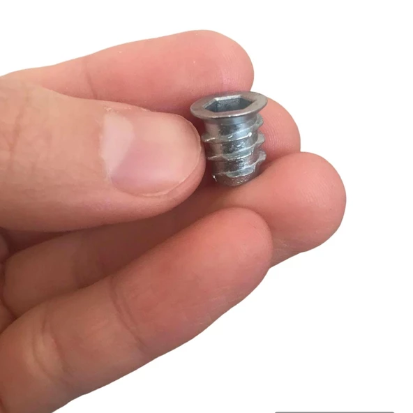 Metal Euro Dişli Dübel Ahşap Dübeli M6 8x13 Diş Çinko Mobilya Bağlantı Ünite Birleştirme (25 ADET) - 2