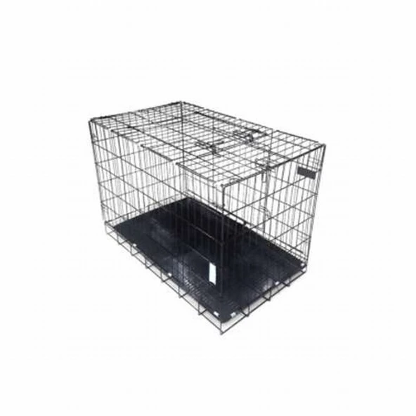 EuroDog Metal Köpek Kafesi Siyah 76x46x56 Cm