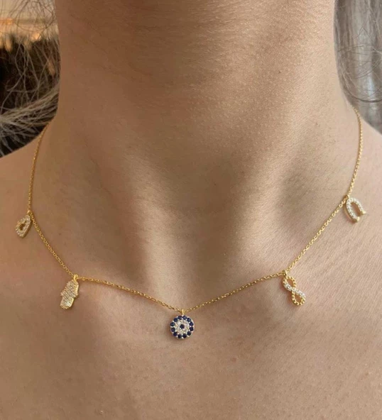 925 Ayar Gümüş Şans Kolyesi ürün görseli 1