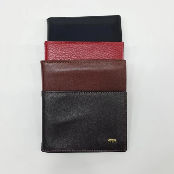 Siyah-Taba-Kahve-Kırmızı Renkte Arkası Kart Bölmeli Dikey Model Hakiki Deri Kartlık - 4