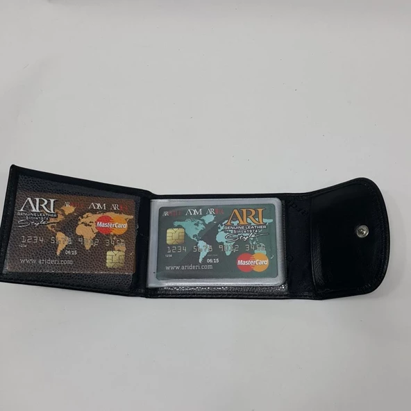 Siyah-Taba-Kahve Renkte Dikey Model Hakiki Kapaklı Tasarım Kartlık - 8