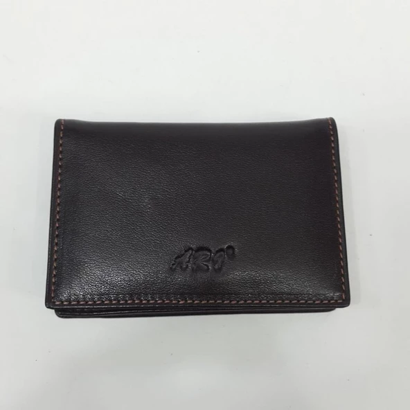 Siyah-Taba-Kahve Renkte Yatay Model Hakiki Deri Kapaklı Kartlık - 9