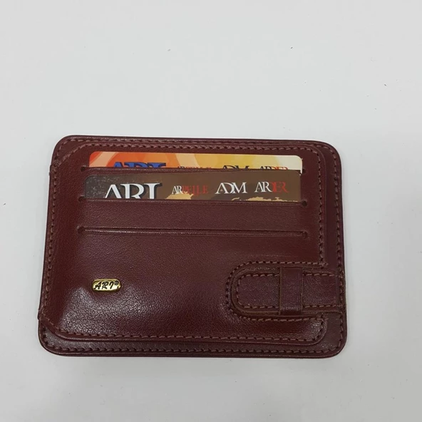 Siyah-Taba-Kahve-Kırmızı Renkte Yatay Model Hakiki Deri Kemerli Kartlık - 2
