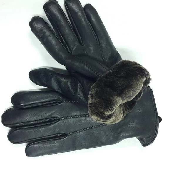 Kürklü Erkek Deri Eldiven - 6