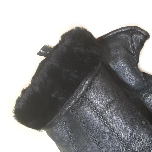 Kürklü Erkek Deri Eldiven - 5