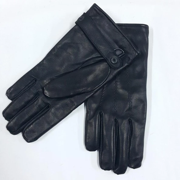 Erkek Deri Bileği Kemerli Eldiven Polarlı - 10