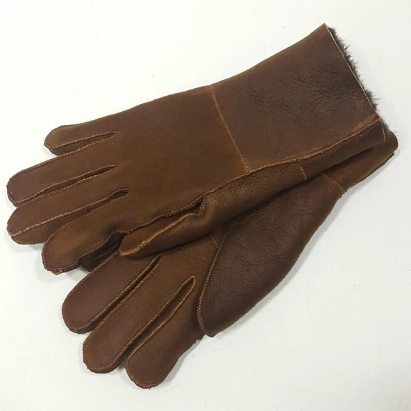 Taba Renk Komple Koyun Kürklü Erkek Eldiven - 9