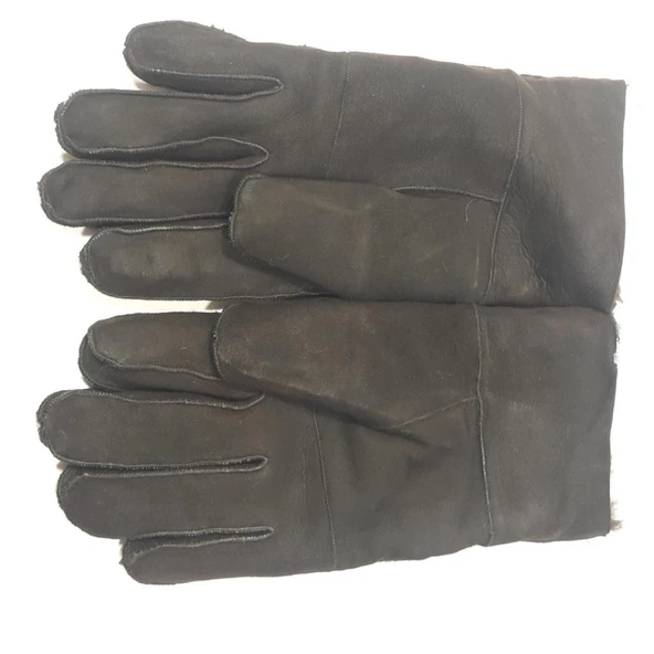 Kahverengi Komple Koyun Kürklü Bayan Eldiven - 8