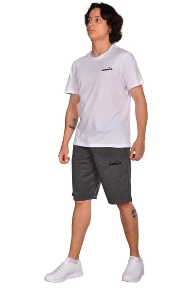 Diadora Mesa - Pamuklu Antrasit Spor Şort - DIADORAMESA - 2