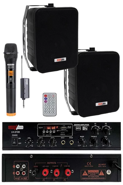 Lastvoice Black Large Plus Paket-1 Hoparlör ve Anfi Anons Ses Sistemi Seti