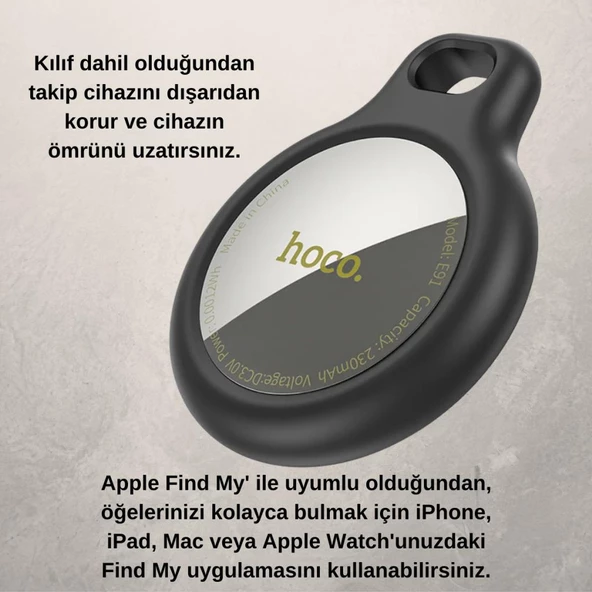 Polham Apple Lisanslı Akıllı Takip, Kayıp Cihazı Air Tag Kedi Köpek Araç Bavul Kayıp Bulma Cihazı - 5