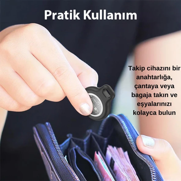 Polham Apple Lisanslı Akıllı Takip, Kayıp Cihazı Air Tag Kedi Köpek Araç Bavul Kayıp Bulma Cihazı - 3
