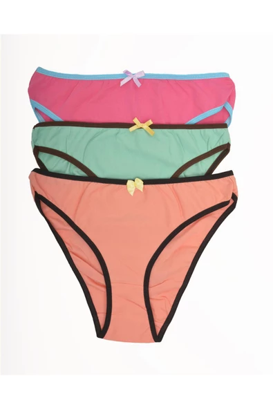 Palena DON20202 - Kadın Pamuklu Puantiyeli Bikini Külot 3'lü Set