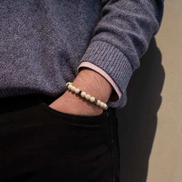 Ay Taşı Doğal Taş Bileklik EBLK-489 - Resim 2