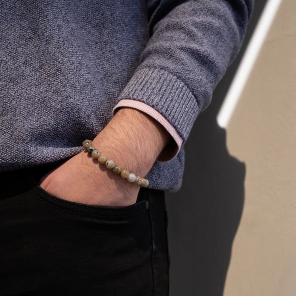 Labradorit Doğal Taş Erkek Bileklik EBLK-491 - Resim 2