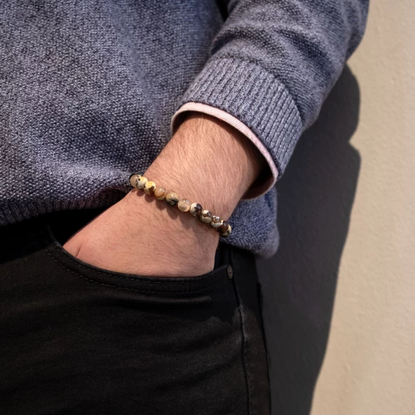 Akik Doğal Taş Erkek Bileklik EBLK-494 - 2