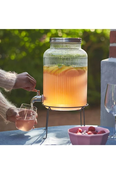 IKEA Vardagen 5 Lt Musluklu Cam Sürahi Kavanoz Sebil - Resim 3