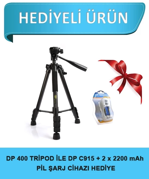 DP-400 Plus Tripod - Canon Nikon Uyumlu ( Pil Şarj Aleti Hediyeli)