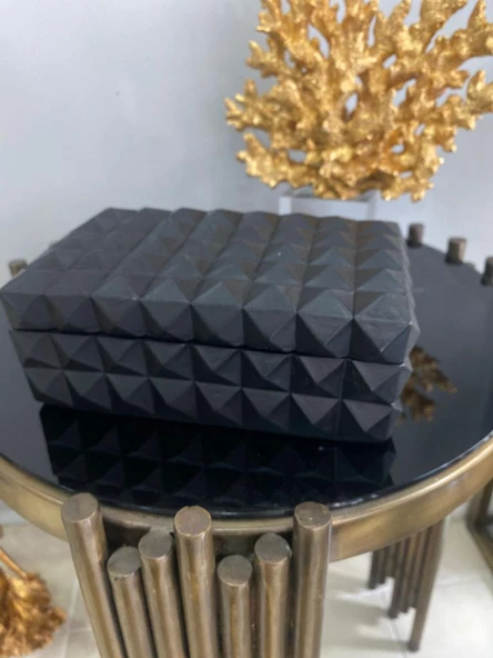 Dekoratif Sehpa üstü Kutu Sandık  Takı Kutusu - 6