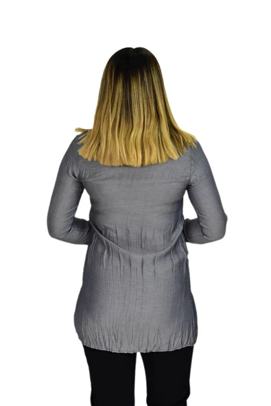 Kadın Gri Nakışlı Tunik AKR-1323 - Resim 5