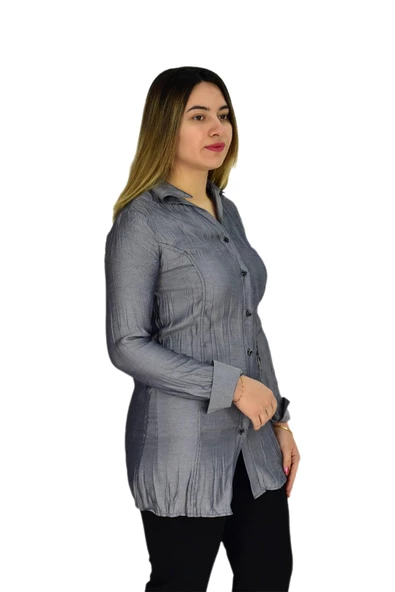 Kadın Gri Nakışlı Tunik AKR-1323 - Resim 4