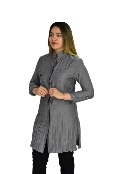 Kadın Nakışlı Hakim Yaka Tunik JNS-3004 - Resim 4