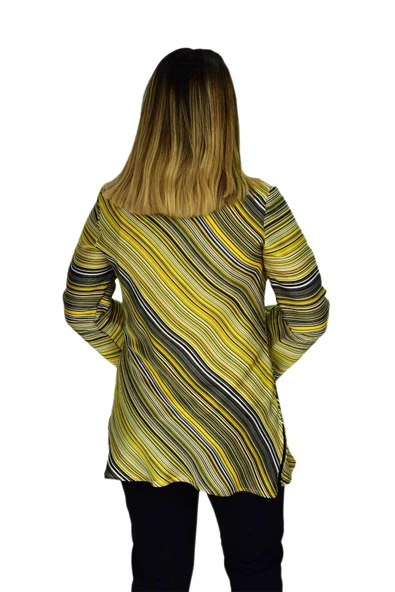 Kadın Sarı Çizğili Tunik AKR-3016 - 5