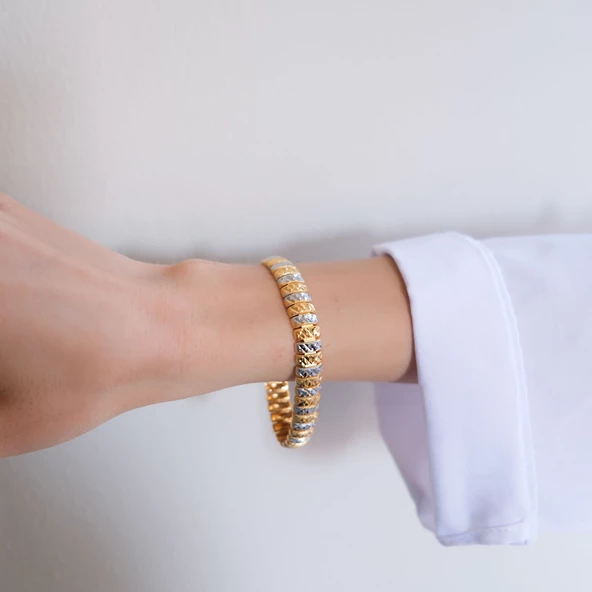 Çift Rekli Lazer Kesim Kadın Bileklik BLK-1012 - 3