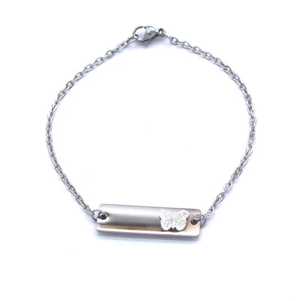 316l Çelik Kelebek Model Unisex Bileklik BLK-1017 - Resim 2